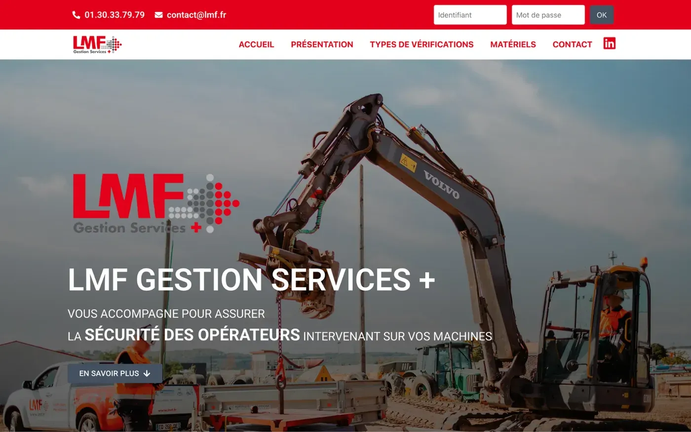 Page d’accueil du site de LMF Gestion Services+, vérifications réglementaires
